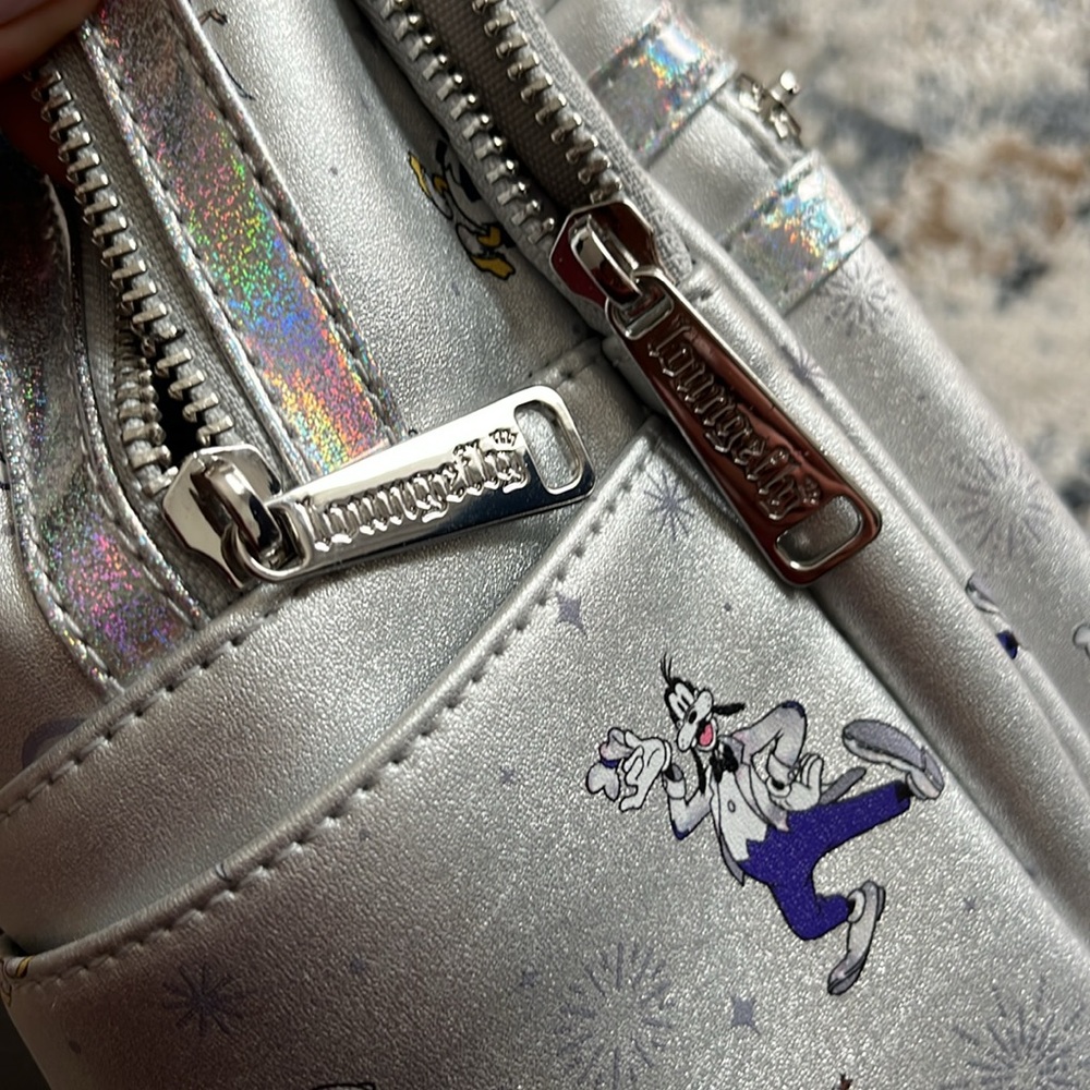 Loungefly Silver Disney Character Backpack - Picture 6 of 9